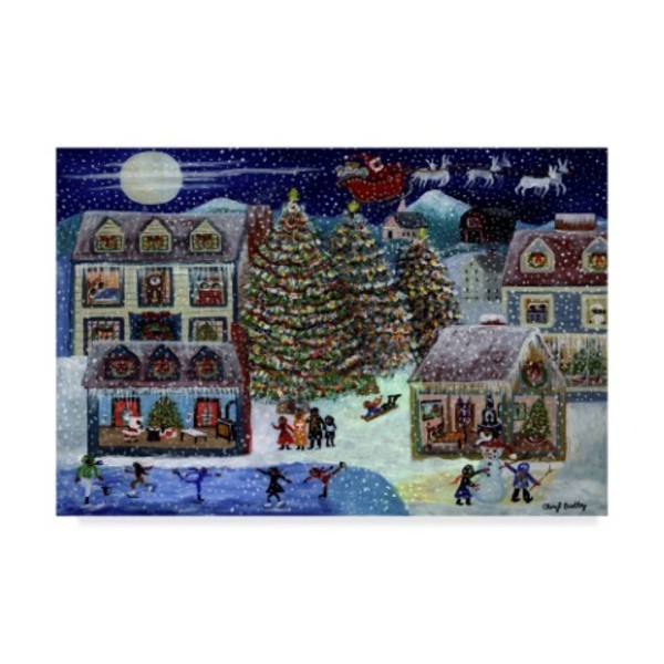Trademark Fine Art Cheryl Bartley 'Christmas Eve Santa In House' Canvas Art, 12x19 ALI40885-C1219GG